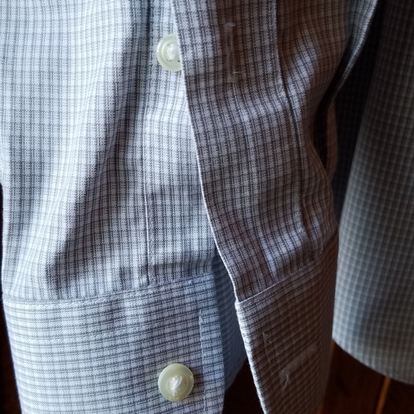 Jos. A. Bank Gray & White Checked Shirt 15 1/2 34 - Picture 5 of 7